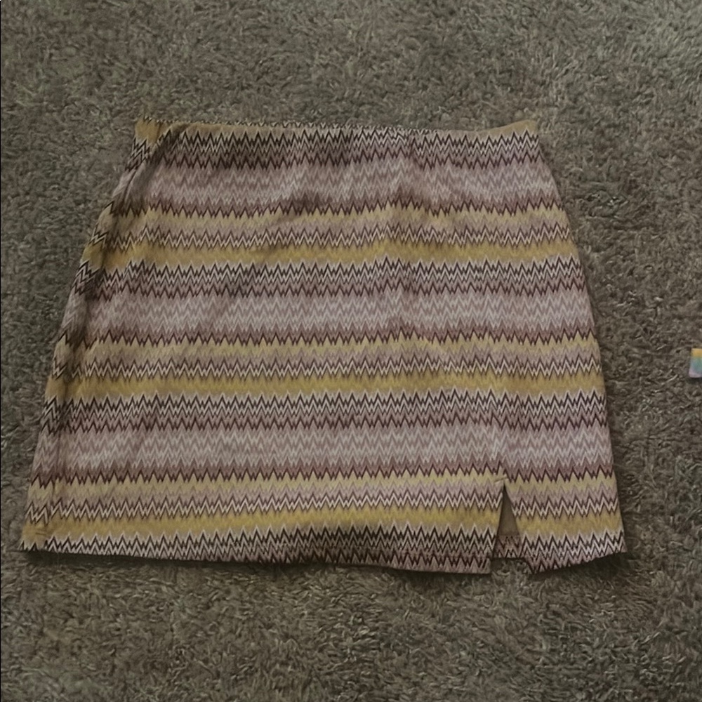 Chevron Patterned Skirt - Multicolor